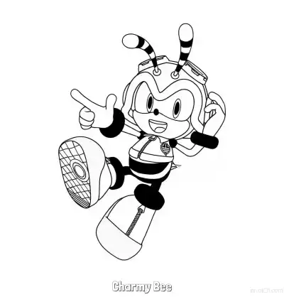 Free printable Charmy Bee Coloring Page - Free Printable Sonic the Hedgehog Coloring Sheets coloring page